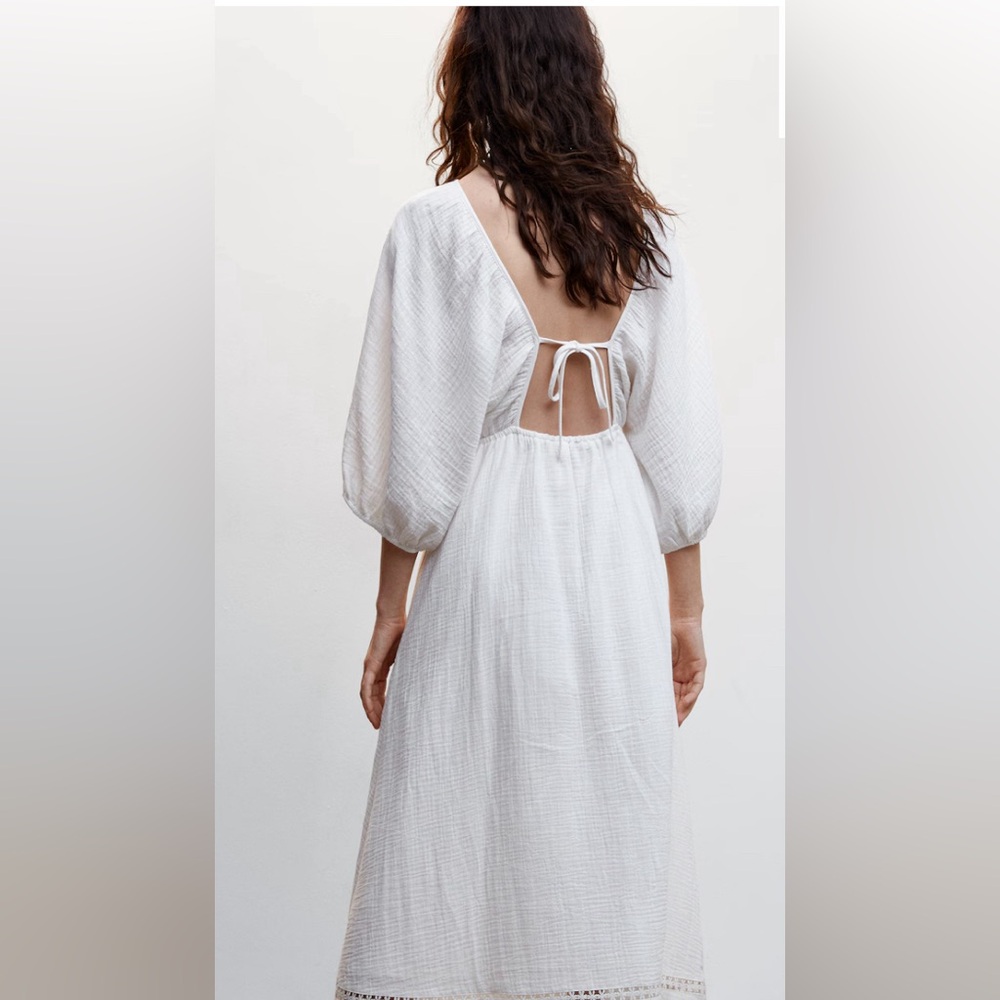 NWT Mango Cotton dress with rear bow size L